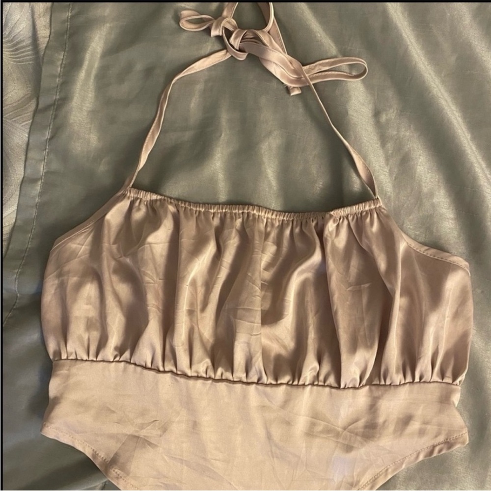 Garage Beige Halter Tank Top